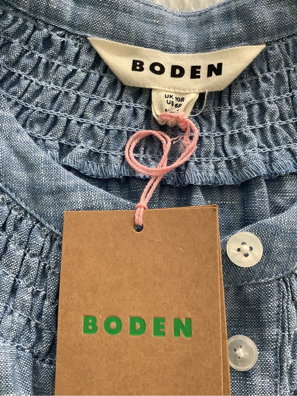 Boden Sky Blue Linen Button-Front Maxi Dress - Picture 7 of 7